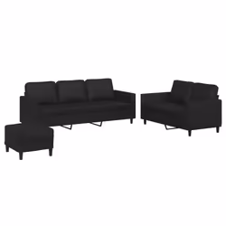 VidaXL 3201765, Noir, mousse, Simili-cuir, Métal, Polywood, Textile, 2 m, 77 cm, 80 cm