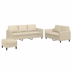 VidaXL 3201766, Crème, mousse, Simili-cuir, Métal, Polywood, Textile, 2 m, 77 cm, 80 cm