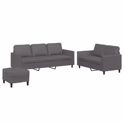 VidaXL 3201767, Gris, mousse, Simili-cuir, Métal, Polywood, Textile, 2 m, 77 cm, 80 cm
