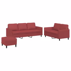 VidaXL 3201768, Rouge, mousse, Simili-cuir, Métal, Polywood, Textile, 2 m, 77 cm, 80 cm