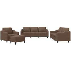 Vidaxl - Ensemble de canapés 4 pcs avec coussins Marron Tissu