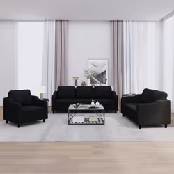 VidaXL 3201782 Ensemble de meubles de salle à manger Noir