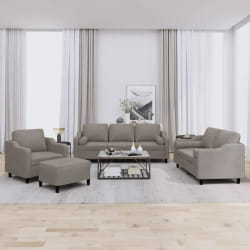 vidaXL Ensemble de Canapés 4 pcs - Taupe Tissu
