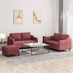 VidaXL 3201824 Ensemble de meubles de salle à manger Rouge - Vue supplémentaire 2
