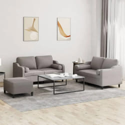 vidaXL Ensemble de canapés 3 pcs taupe
