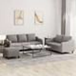 vidaXL Ensemble de canapés 3 pcs avec coussins Taupe Tissu