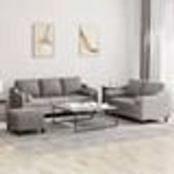 vidaXL Ensemble de canapés 3 pcs avec coussins taupe tissu