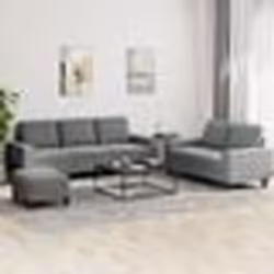 vidaXL Ensemble de canapés 3 pcs gris foncé tissu