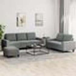 vidaXL Ensemble de canapés 3 pcs gris foncé tissu