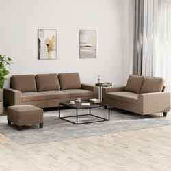 Vidaxl - Ensemble De Canapés 3 Pcs Marron Tissu