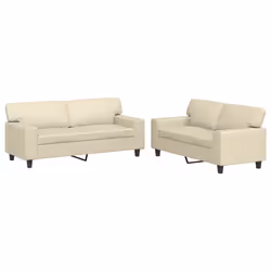 VidaXL 3201915, Crème, mousse, Simili-cuir, Métal, Textile, 174 cm, 77 cm, 80 cm