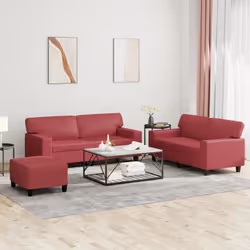 VidaXL 3201922 Ensemble de meubles de salle à manger Rouge