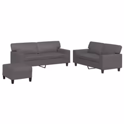 VidaXL 3201926, Gris, mousse, Simili-cuir, Métal, Textile, 174 cm, 77 cm, 80 cm