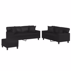 VidaXL 3201929, Noir, mousse, Simili-cuir, Métal, Textile, 174 cm, 77 cm, 80 cm