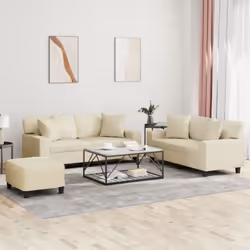 VidaXL 3201930, Crème, mousse, Simili-cuir, Métal, Textile, 174 cm, 77 cm, 80 cm