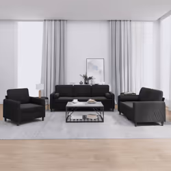 VidaXL 3201939 Ensemble de meubles de salle à manger Noir