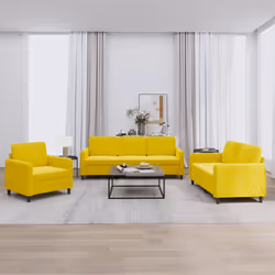 VidaXL 3201940 Ensemble de meubles de salle à manger Jaune
