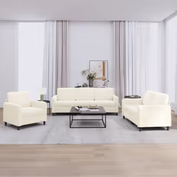 VidaXL 3201942 Ensemble de meubles de salle à manger Crème
