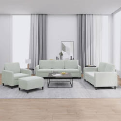 vidaXL Ensemble de canapés 4 pcs gris clair velours