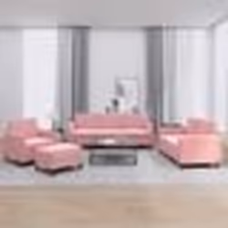 vidaXL Ensemble de canapés 4 pcs rose velours