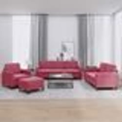 vidaXL Ensemble de canapés 4 pcs rouge bordeaux velours