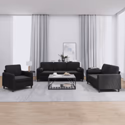 VidaXL 3201959 Ensemble de meubles de salle à manger Noir