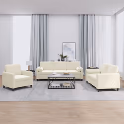 VidaXL 3201962 Ensemble de meubles de salle à manger Crème