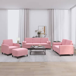 Vidaxl - Ensemble De Canapés 4 Pcs Avec Coussins Rose Velours