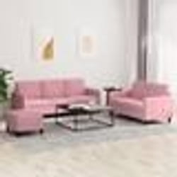 vidaXL Ensemble de canapés 3 pcs rose velours 3202027