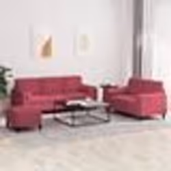 vidaXL Ensemble de canapés 3 pcs avec coussins rouge bordeaux velours