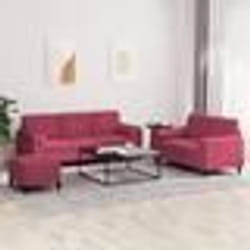 vidaXL Ensemble de canapés 3 pcs avec coussins rouge bordeaux velours