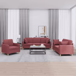 VidaXL 3202068 Ensemble de meubles de salle à manger Rouge
