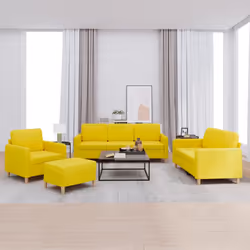 VidaXL 3202075 Ensemble de meubles de salle à manger Jaune - Vue supplémentaire 2