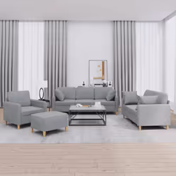 VidaXL 3202078 Ensemble de meubles de salle à manger Gris