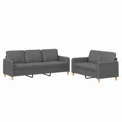VidaXL 3202119, Gris, mousse, Métal, Polyester, Textile, 198 cm, 77 cm, 80 cm