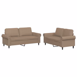 VidaXL 3202154, Cappucino, mousse, Simili-cuir, Métal, Textile, 172 cm, 77 cm, 80 cm