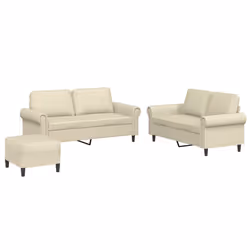 VidaXL 3202156, Crème, mousse, Simili-cuir, Métal, Textile, 172 cm, 77 cm, 80 cm