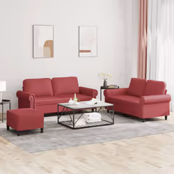 VidaXL 3202158 Ensemble de meubles de salle à manger Rouge