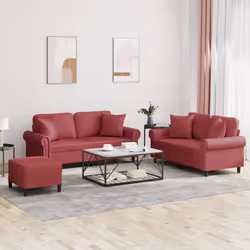 VidaXL 3202168 Ensemble de meubles de salle à manger Rouge