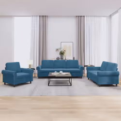VidaXL 3202179 Ensemble de meubles de salle à manger Bleu - Vue supplémentaire 2