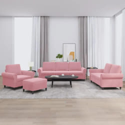 vidaXL Ensemble Canapés 4 pcs - Rose