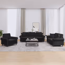 VidaXL 3202195 Ensemble de meubles de salle à manger Noir