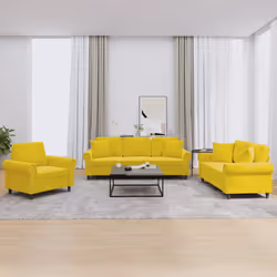 VidaXL 3202196 Ensemble de meubles de salle à manger Jaune - Vue supplémentaire 2