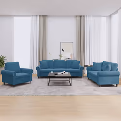 VidaXL 3202199 Ensemble de meubles de salle à manger Bleu - Vue supplémentaire 2
