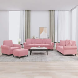 vidaXL Ensemble de Canapés 4 Pièces - Rose