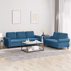 VidaXL 3202259 Ensemble de meubles de salle à manger Bleu - Vue supplémentaire 2