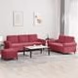 vidaXL Ensemble de canapés 3 pcs avec coussins Rouge bordeaux Velours
