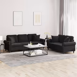 VidaXL 3202265 Ensemble de meubles de salle à manger Noir