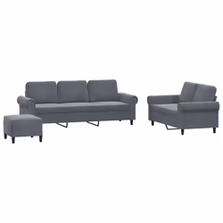 VidaXL 3202281, Gris, mousse, Métal, Polyester, Polywood, Textile, 2,12 m, 77 cm, 80 cm