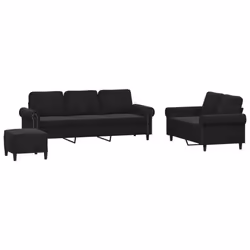 VidaXL 3202285, Noir, mousse, Métal, Polyester, Polywood, Textile, 2,12 m, 77 cm, 80 cm